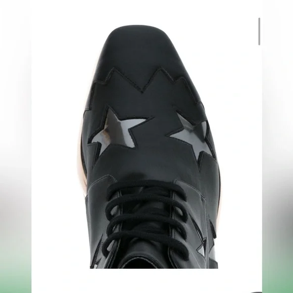 Stella McCartney Black and Silver Star Platform Shoes - Picture 6 of 8
